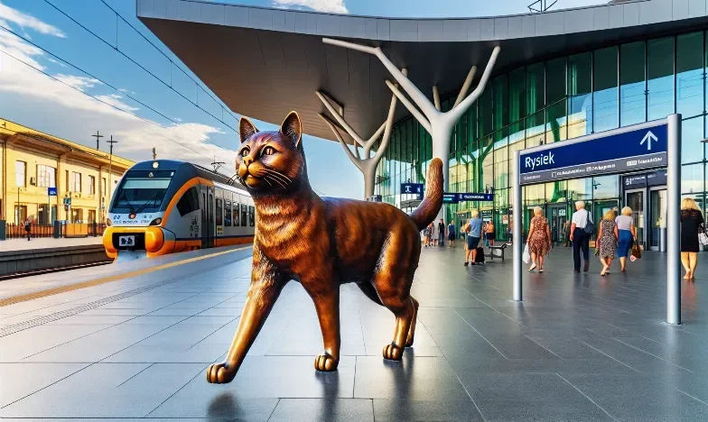 Rysiek, the Loyal Cat, Immortalized in Sculpture at Gdańsk Firoga Station